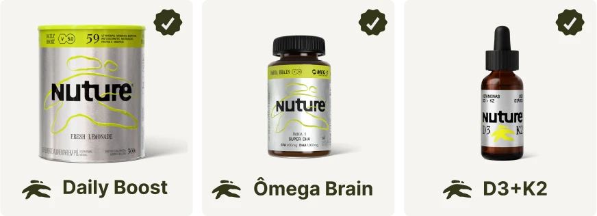 Daily Boost + Ômega Brain + D3+K2